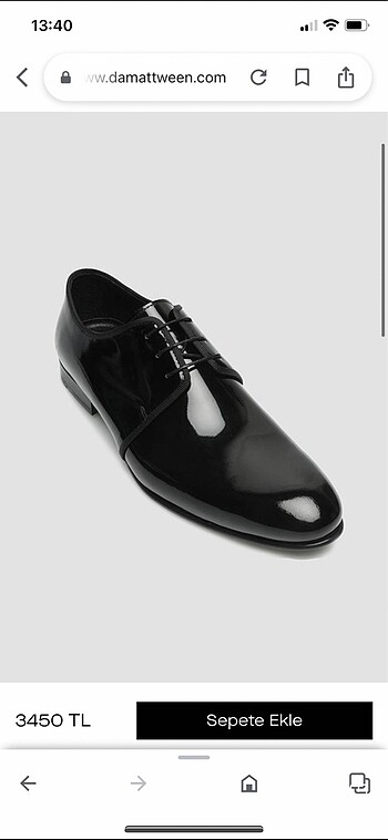 Damat Tween Klasik Siyah Rugan Ayakkabı