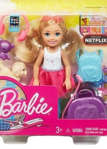 Barbie Seyahatte Chelsea ve Aksesuarları, Köpek Dahil