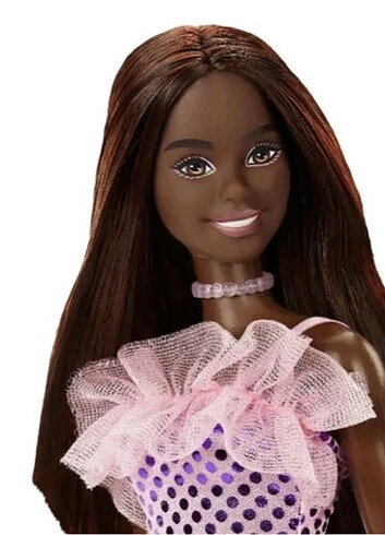 Pırıltılı Barbie pembe elbiseli HJR94 