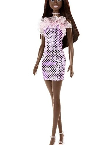  Beden Pırıltılı Barbie pembe elbiseli HJR94 