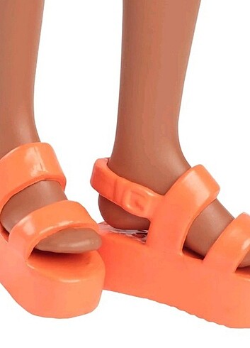 Barbie fashionistas siyah turuncu elbise