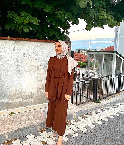 Kahverengi Tulum ceket takım