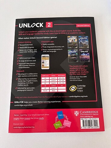  Beden Renk CAMBRIDGE UNLOCK 2 A2 Level