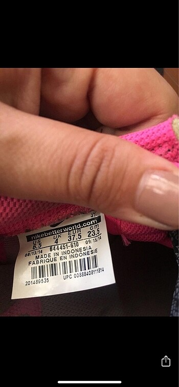 37 Beden Nike pembe spor ayakkabı