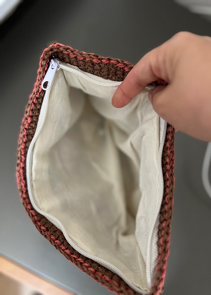 Rafya ipten portföy el yapımı çanta - Görsel 2