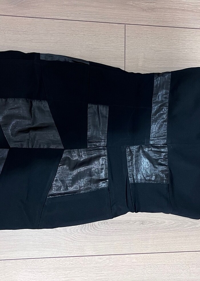 Bebe Siyah parlak kumaş detaylı abiye elbise - Görsel 3