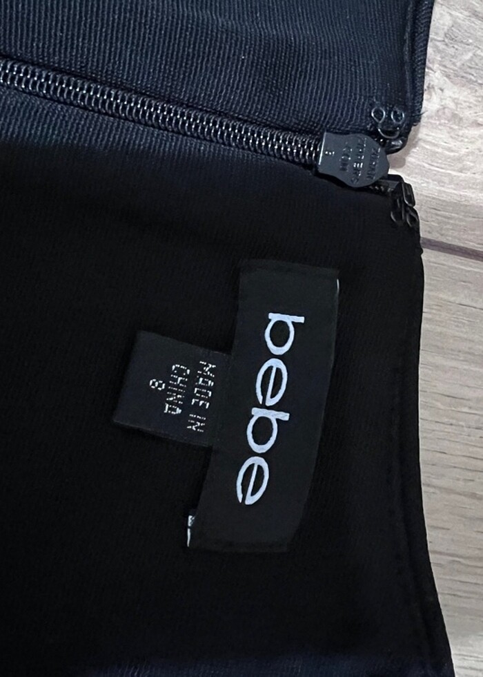 Bebe Siyah parlak kumaş detaylı abiye elbise - Görsel 4