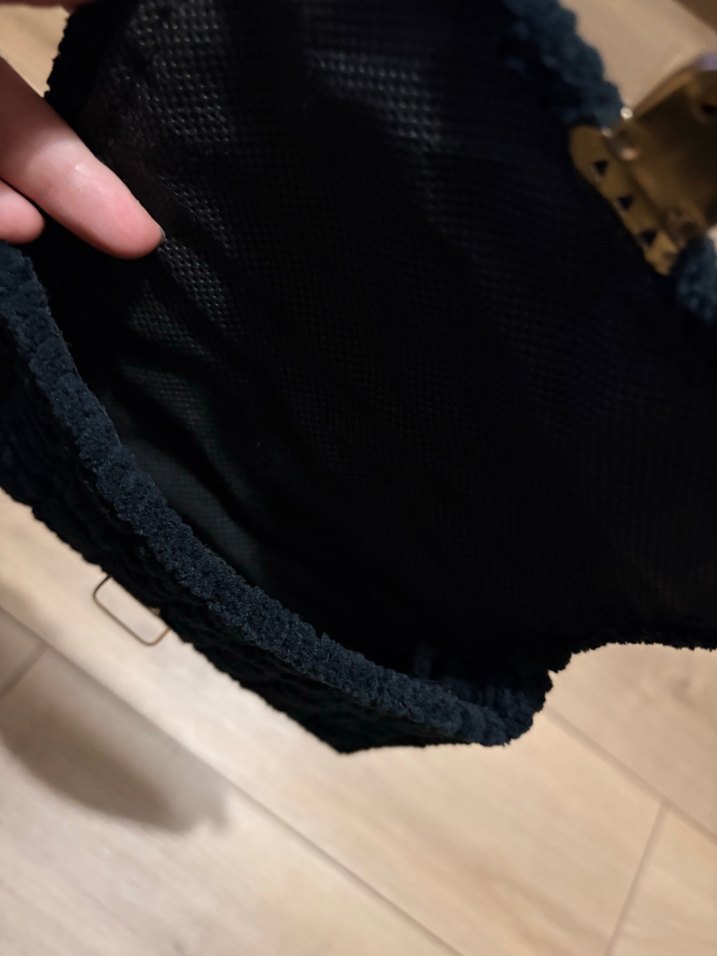 Tokalı Siyah Örgü Kadın Çanta - Görsel 4