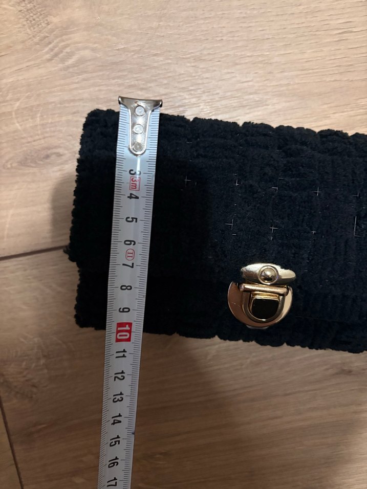 Tokalı Siyah Örgü Kadın Çanta - Görsel 2