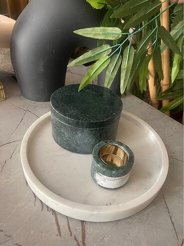 Beden yeşil Renk H&M home mermer kapaklı kase
