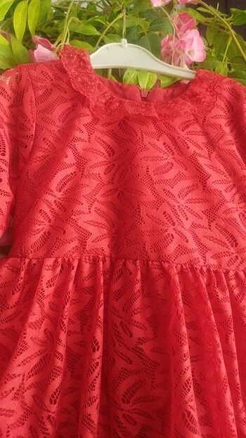 8 Yaş Beden kırmızı Renk Kız çocuk elbisesi