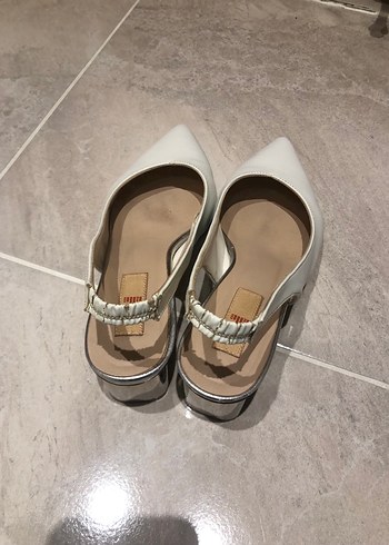 Elle beyaz Topuklu  Ayakkabı - Görsel 3