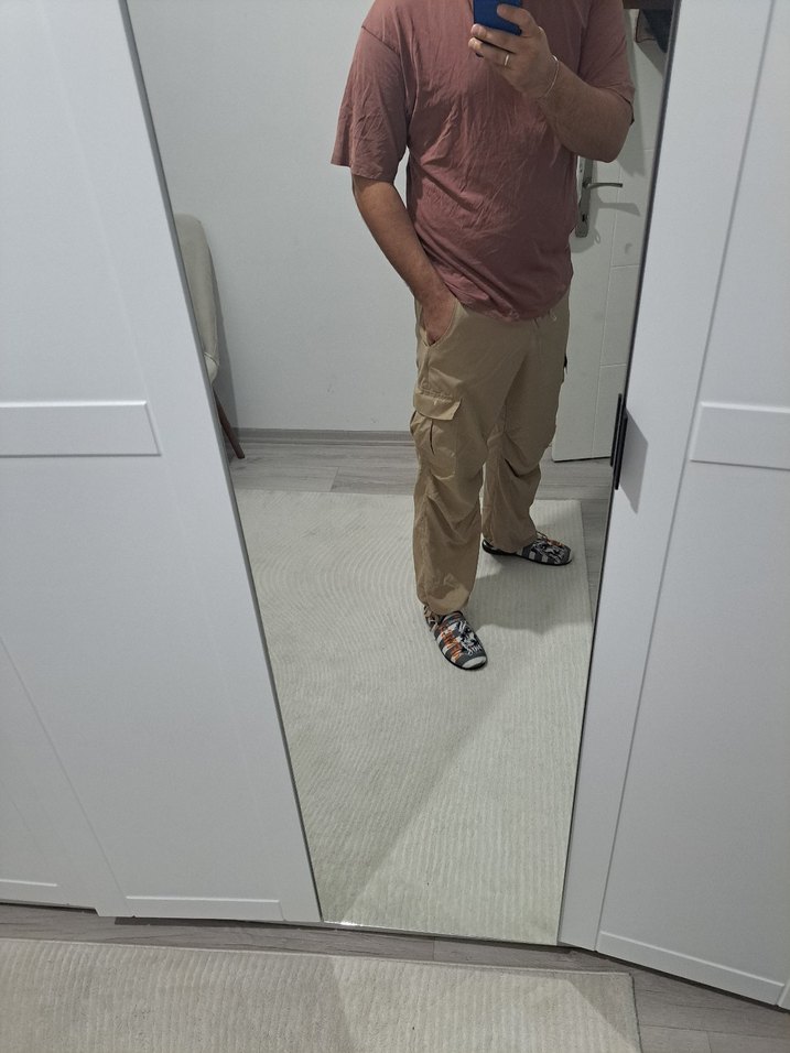 Kemerli Bol Kesim Erkek Kargo Pantolon - Görsel 3