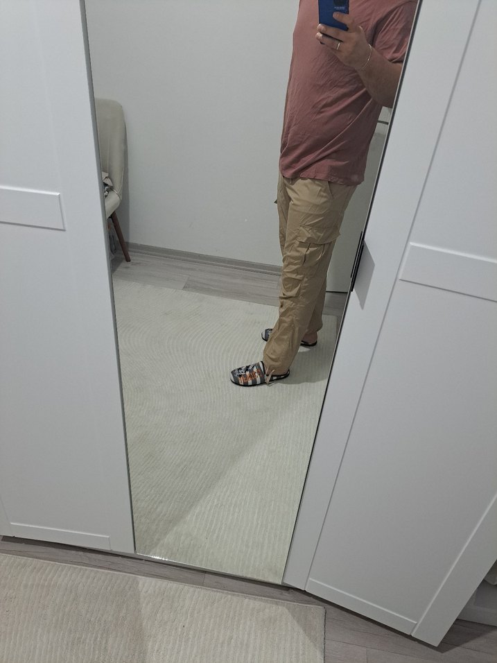 Kemerli Bol Kesim Erkek Kargo Pantolon - Görsel 2