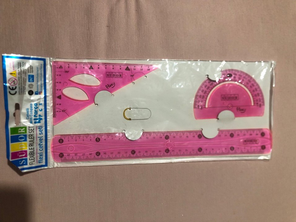 Pembe Pastel Okul Cetvel Seti - Görsel 2