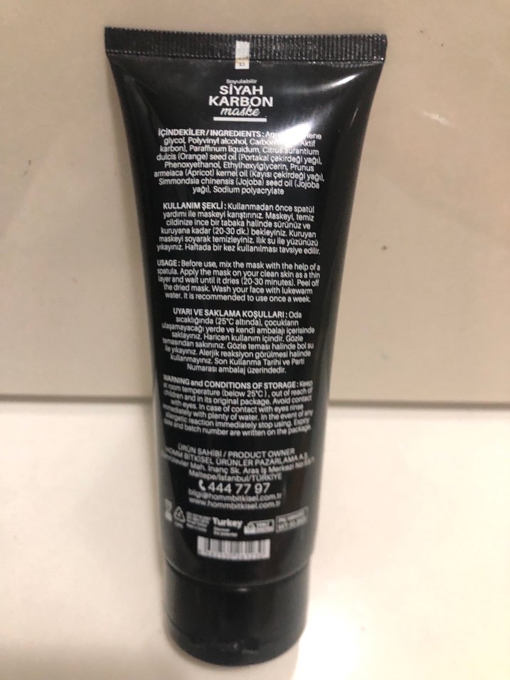 Soyulabilir Siyah Karbon Maske 100 ml - Görsel 2