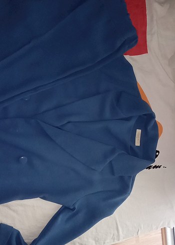 Mavi Uzun Kesim Kadın Ceket Pantolon Takımı
