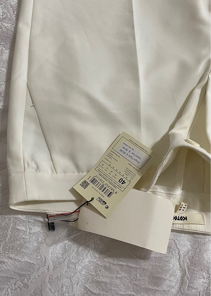 Beyaz Kumaş Pantolon - Görsel 2