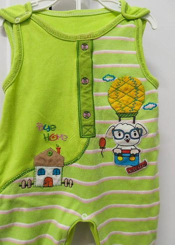 Gri Detaylı Beyaz Bebek Tulum - Görsel 5