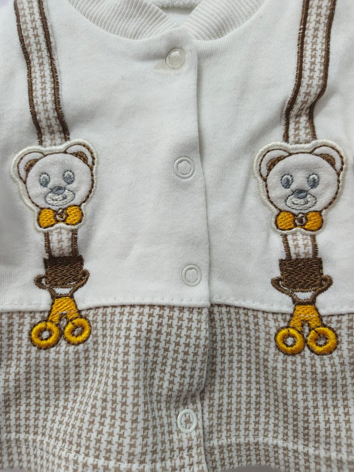 Uzun Kollu Beyaz Erkek bebek hastane çıkışı seti - Görsel 3