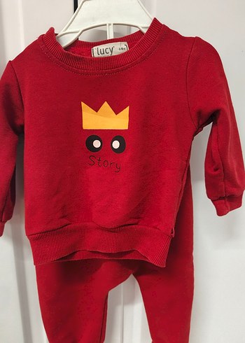 Kırmızı Baskılı Erkek Çocuk Sweatshirt takım - Görsel 2