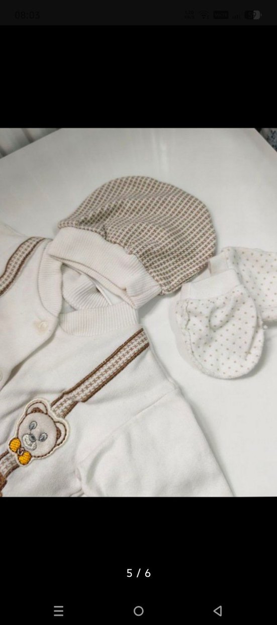 Uzun Kollu Beyaz Erkek Bebek  5'li hastane çıkışı - Görsel 4