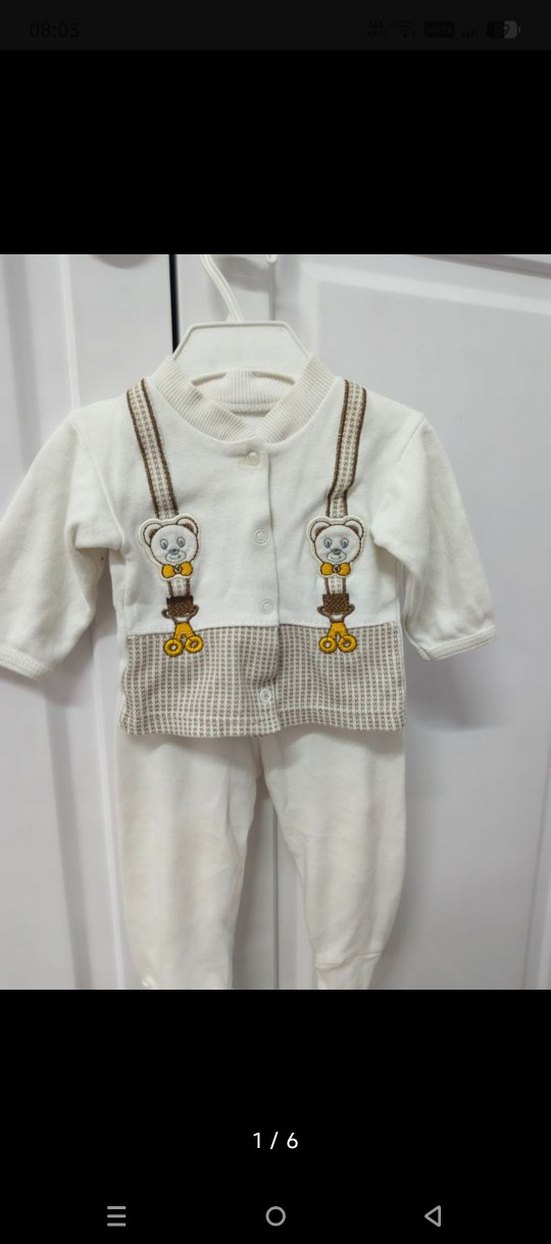 Uzun Kollu Beyaz Erkek Bebek  5'li hastane çıkışı - Görsel 2