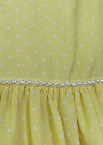 Sarı Piliseli Kız Elbisesi - Görsel 6