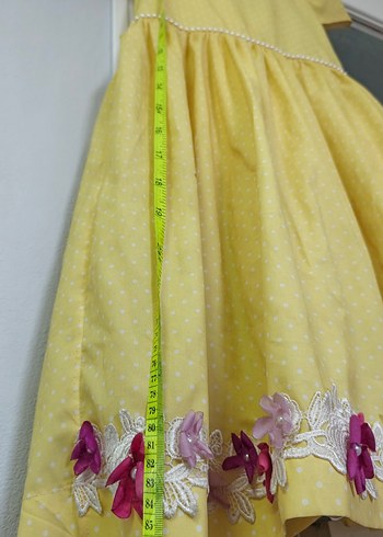 Sarı Piliseli Kız Elbisesi - Görsel 8