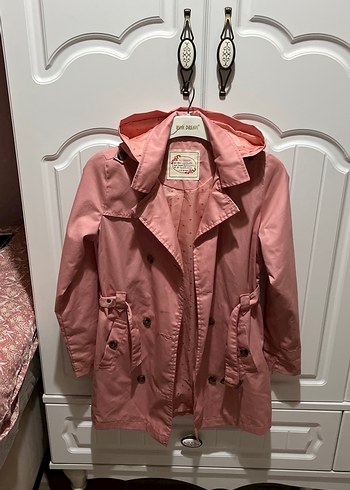 LC Waikiki Kız Çocuk Pembe Düğmeli Yağmurluk