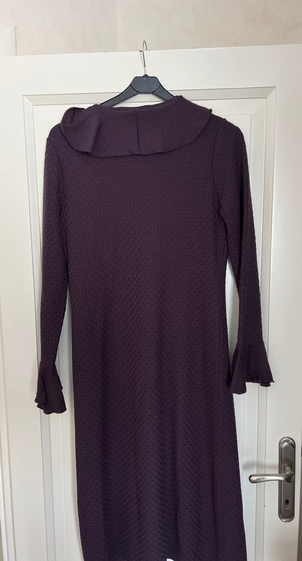 Uzun Kollu Mor Uzun Hırka - Görsel 4