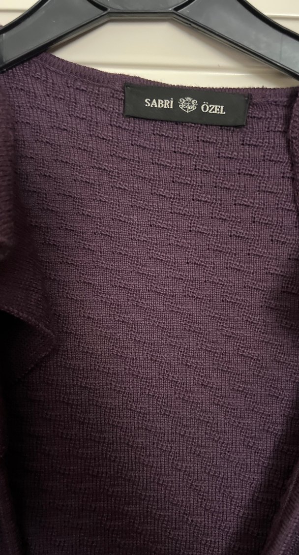 Uzun Kollu Mor Uzun Hırka - Görsel 3