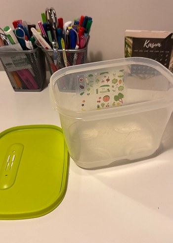 Tupperware sera 1.8 dikey Yeşil Kapaklı Plastik Saklama Kabı - Görsel 4