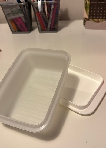 Tupperware Beyaz Plastik Kapaklı Tereyağı Kabı - Görsel 2