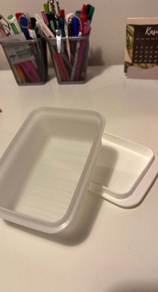 Tupperware Beyaz Plastik Kapaklı Tereyağı Kabı - Görsel 2