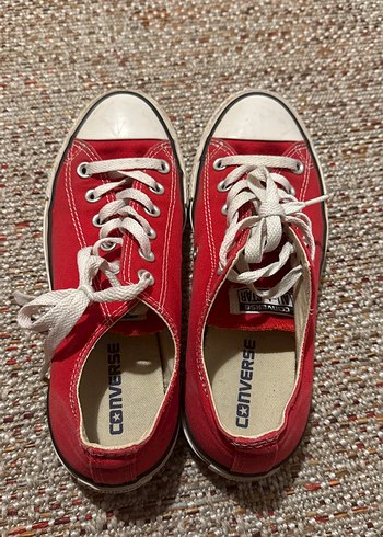 Kırmızı Minimalist Kadın Spor Ayakkabı converse - Görsel 2