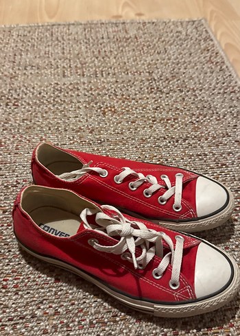 Kırmızı Minimalist Kadın Spor Ayakkabı converse - Görsel 3