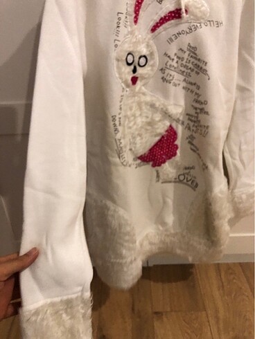 Kapşonlu çok tatlı sweatshirt - Görsel 6