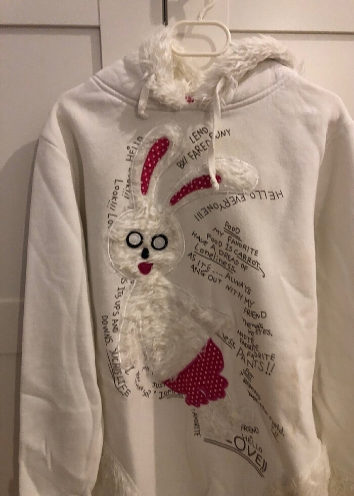 Kapşonlu çok tatlı sweatshirt - Görsel 2