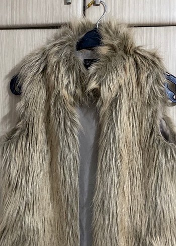 Bej Kadın Suni Kürk Detaylı Bohem Yelek - Görsel 2