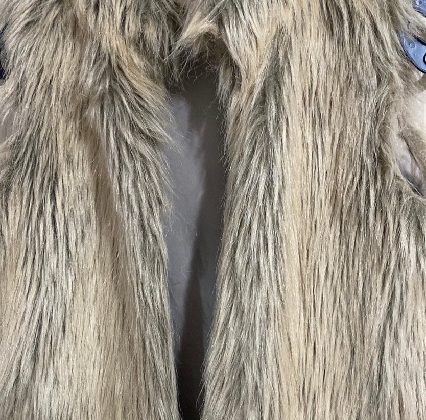 Bej Kadın Suni Kürk Detaylı Bohem Yelek - Görsel 3