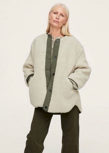 Mango Çift Taraflı Peluş Mont - Görsel 2