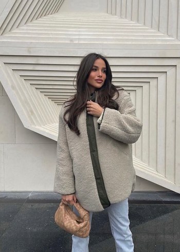 Mango Çift Taraflı Peluş Mont - Görsel 4