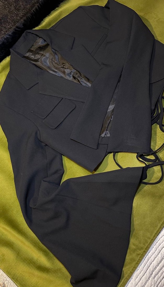 Belden Bağlamalı Crop Ceket - Görsel 3