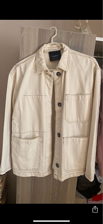 Pull & Bear Taş Rengi Denim Ceket