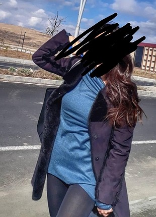 H&M siyah içi kürklü kaban/ ceket