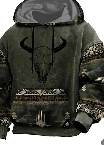 Etnik desenli sweatshirt