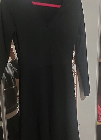 m Beden siyah Renk Çıt Yakalı Elbise