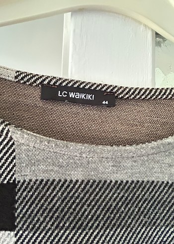 LC Waikiki Uzun Kollu Ekose Desenli Salaş Kadın Triko Elbise