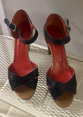 Kadın lacivert Platform Topuklu Sandalet - Görsel 3